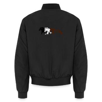 Chevaux, poneys, animaux, étalon, - Bomber unisexe - noir - Dos - AI Model Male 185 light (185cm)