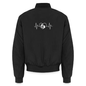 Battement de coeur du chariot élévateur - Bomber unisexe - noir - Dos - AI Model Male 185 light (185cm)