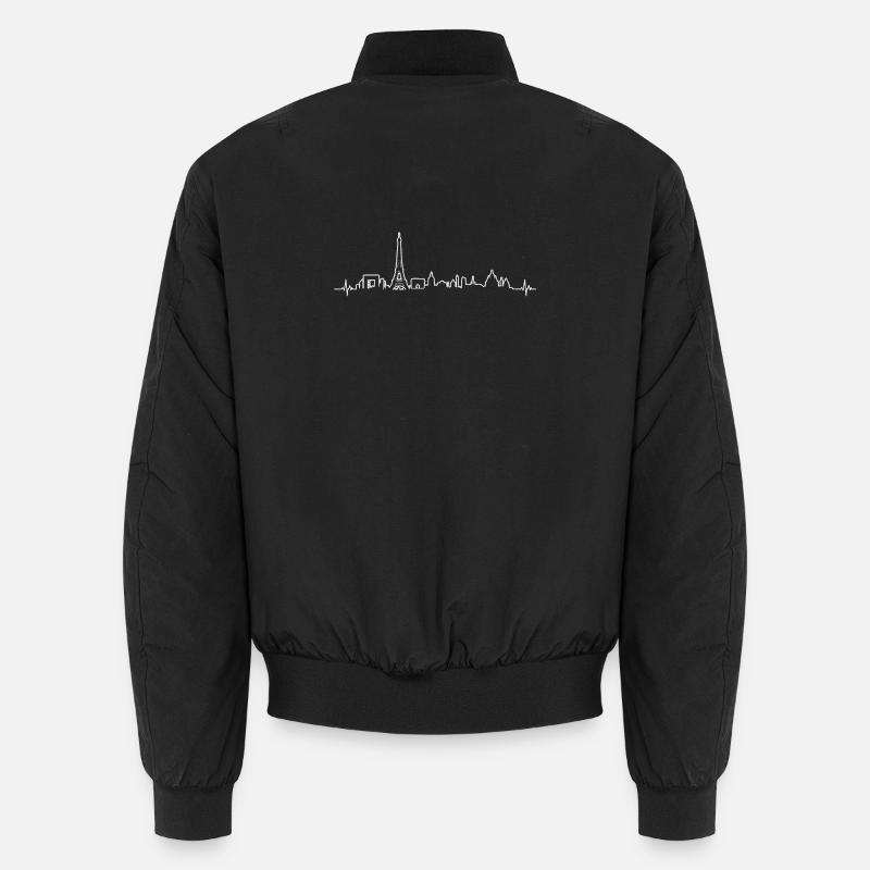 Herzschlag Paris Capitale Monument Silhouette Bomber unisexe