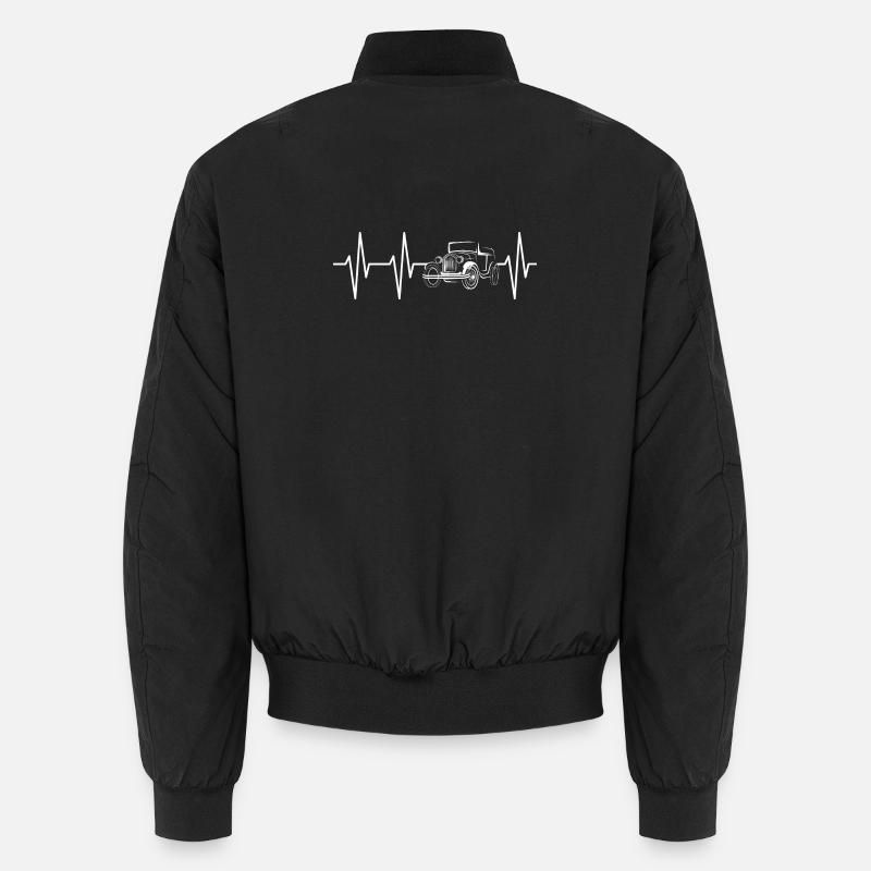 Oldtimer Symbol Herzschlag Auto Puls Klassiker Unisex Bomberjacke