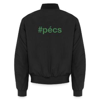 PECS Hungary Ungarn Hashtag - Unisex Bomber Jacket - black - Back - AI Model Male 185 light (185cm)