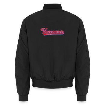 Lettrage de Vancouver Style rétro - Bomber unisexe - noir - Dos - AI Model Male 185 light (185cm)