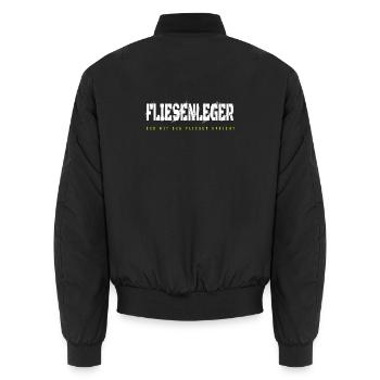 Fliesenleger Design - Unisex Bomberjacke - Schwarz - Hinten - AI Model Male 185 light (185cm)