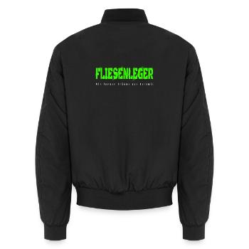 Fliesenleger Design - Unisex Bomberjacke - Schwarz - Hinten - AI Model Male 185 light (185cm)