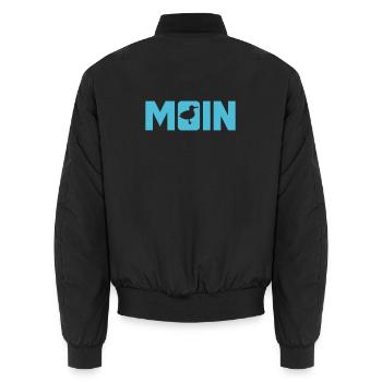 Moin Möwe coole Sprüche Küste Nordsee Meer Fan - Unisex Bomberjacke - Schwarz - Hinten - AI Model Male 185 light (185cm)