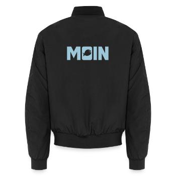 Moin Fisch Ostfriesland Nordsee Fischkopf nordisch - Unisex Bomberjacke - Schwarz - Hinten - AI Model Male 185 light (185cm)