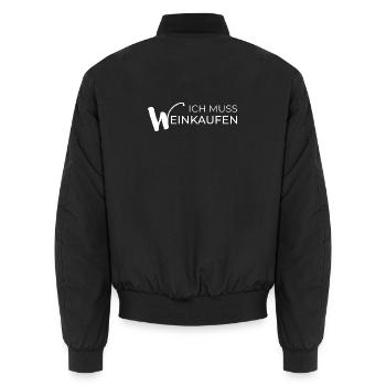 ich muss weinkaufen weinsprüche wein lustig - Unisex Bomberjacke - Schwarz - Hinten - AI Model Male 185 light (185cm)