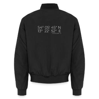 coordinates Greifswald - Unisex Bomber Jacket - black - Back - AI Model Male 185 light (185cm)