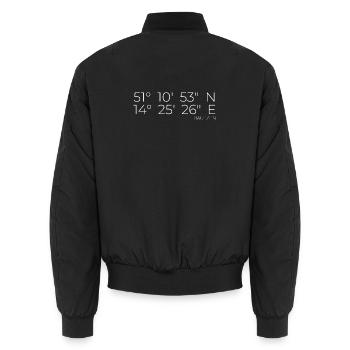 Coordonnées Bautzen - Bomber unisexe - noir - Dos - AI Model Male 185 light (185cm)