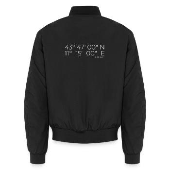 Koordinaten Firenze Florenz Italien - Unisex Bomberjacke - Schwarz - Hinten - AI Model Male 185 light (185cm)