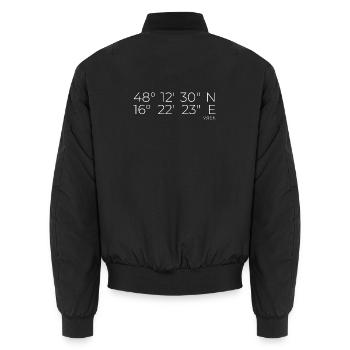 coordonnées Vienne, Autriche - Bomber unisexe - noir - Dos - AI Model Male 185 light (185cm)