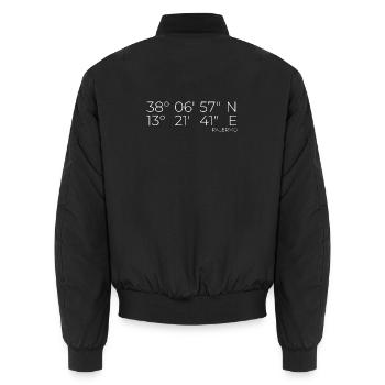 Koordinaten Palermo Italien - Unisex Bomberjacke - Schwarz - Hinten - AI Model Male 185 light (185cm)