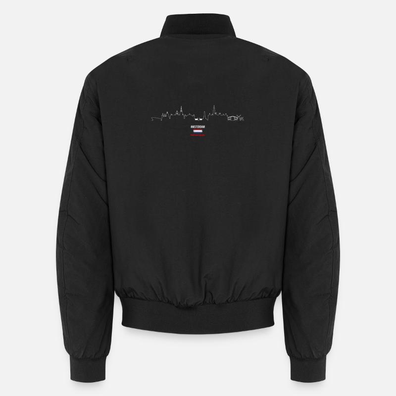 Skyline Amsterdam Heartbeat - Unisex Bomber Jacket - black