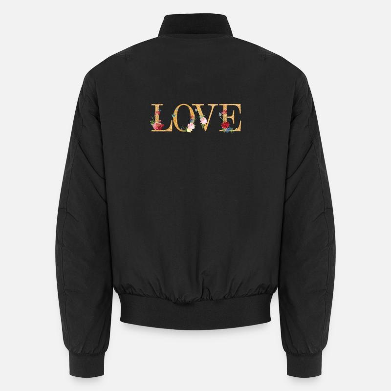LOVE Art avec des fleurs brodées Bomber unisexe