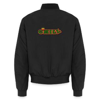 Psychédélique Chill Cannabis Word Art - Bomber unisexe - noir - Dos - AI Model Male 185 light (185cm)
