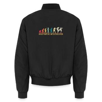 Mixed Martial Arts Evolution Design - Unisex Bomberjacke - Schwarz - Hinten - AI Model Male 185 light (185cm)