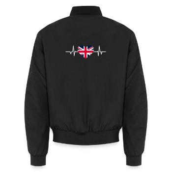 Union Jack Battement de cœur - Bomber unisexe - noir - Dos - AI Model Male 185 light (185cm)