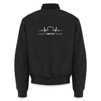 Confectioner Heartbeat Heart ECG Confectionery Profession - Unisex Bomber Jacket - black - Back - AI Model Male 185 light (185cm)