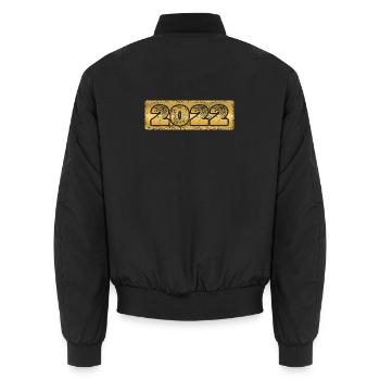 Jahreszahl 2022 - Unisex Bomberjacke - Schwarz - Hinten - AI Model Male 185 light (185cm)