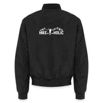 Hikeaholic Drôle Montagne Randonnée Humour En Plein Air - Bomber unisexe - noir - Dos - AI Model Male 185 light (185cm)