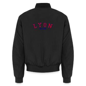 Lyon Est. 1995 - Unisex Bomber Jacket - black - Back - AI Model Male 185 light (185cm)