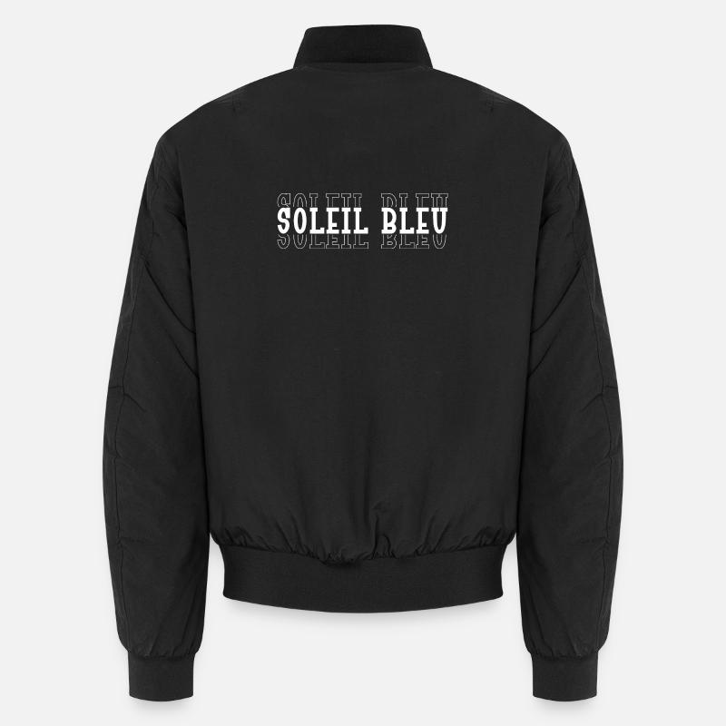Typografisch Blaue Sonne - Unisex Bomberjacke - Schwarz