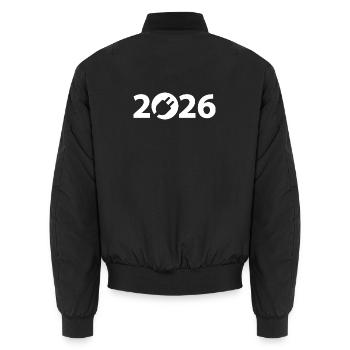 Electrician 2026, Electronics Technician 2026 - Unisex Bomber Jacket - black - Back - AI Model Male 185 light (185cm)