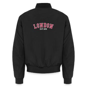 Londres fondée en 1976 - Bomber unisexe - noir - Dos - AI Model Male 185 light (185cm)