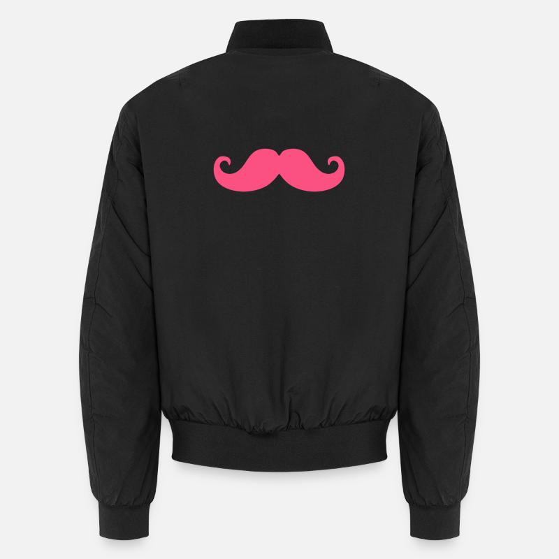Pink Mustache Hipster Humor Trendy Design Unisex Bomber Jacket