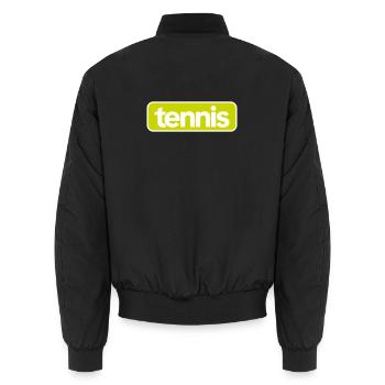 Tennis Bold Sportbekleidung - Unisex Bomberjacke - Schwarz - Hinten - AI Model Male 185 light (185cm)