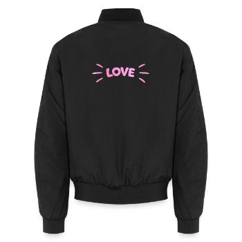 Love Pink Luminous - Unisex Bomber Jacket - black - Back - AI Model Male 185 light (185cm)