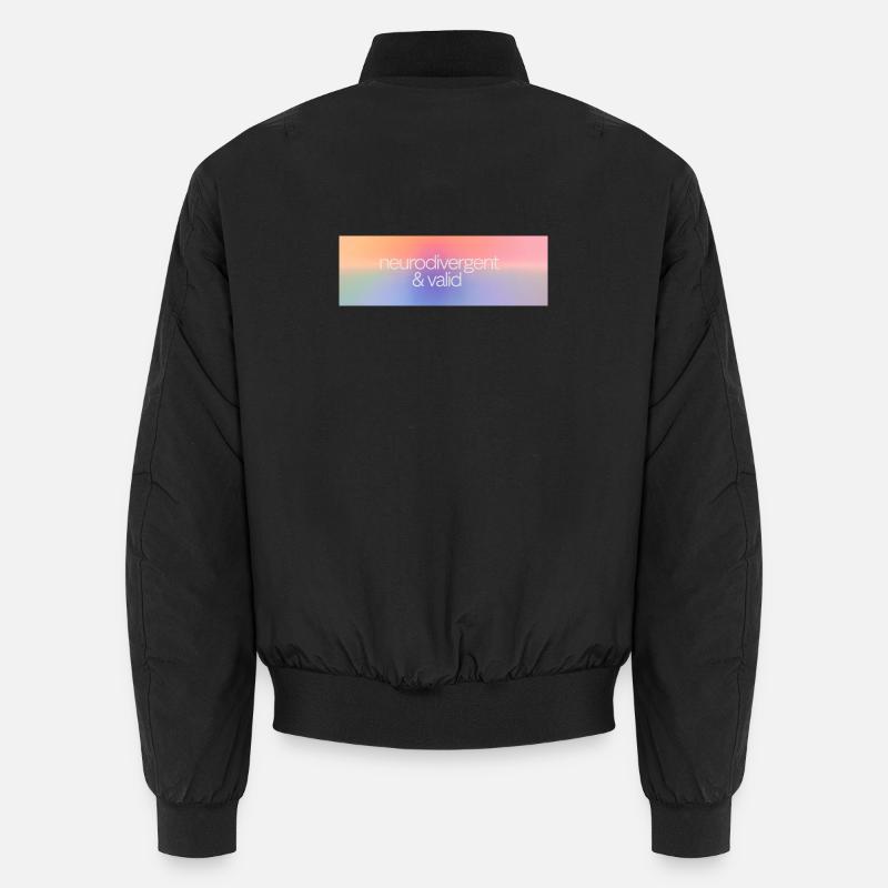Neurodivergent & valid - Unisex Bomber Jacket - black