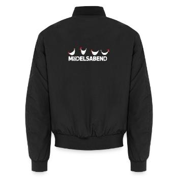 Ladies Night - JGA - Mädelsabend - Hühner - Unisex Bomberjacke - Schwarz - Hinten - AI Model Male 185 light (185cm)
