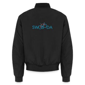 SWOBODA - Unisex Bomber Jacket - black - Back - AI Model Male 185 light (185cm)