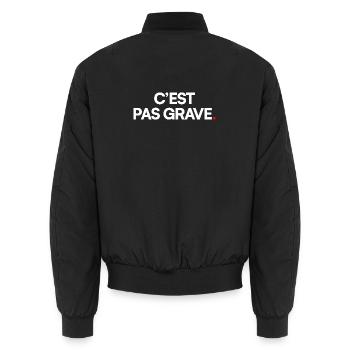 C’est pas grave - Bomber unisexe - noir - Dos - AI Model Male 185 light (185cm)