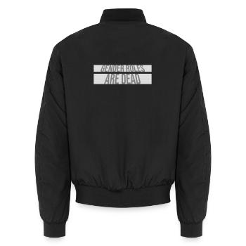 Les rôles de genre sont morts déclaration liberté - Bomber unisexe - noir - Dos - AI Model Male 185 light (185cm)