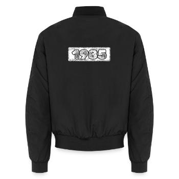année 1985 - Bomber unisexe - noir - Dos - AI Model Male 185 light (185cm)