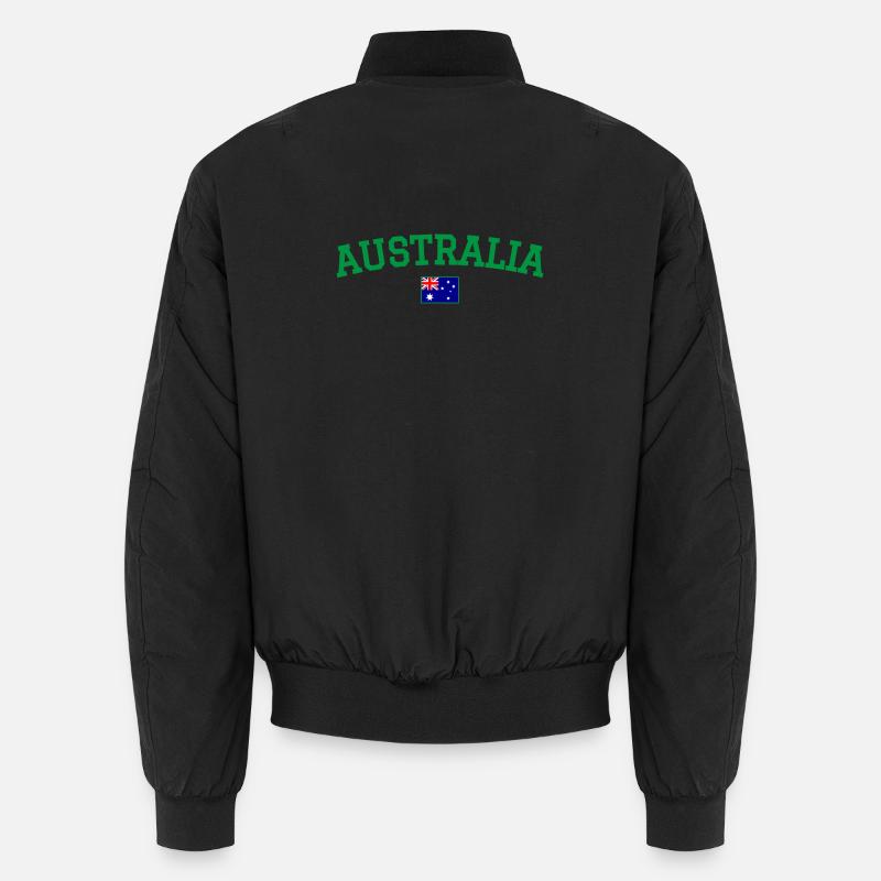 Australia Flag Design Green - Unisex Bomber Jacket - black