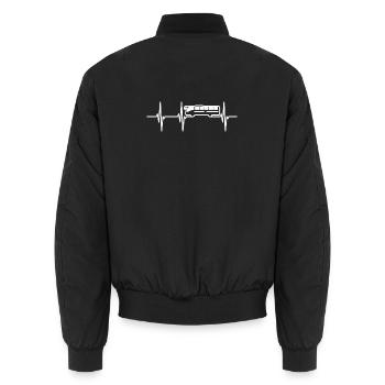 Bus de battement de cœur - Bomber unisexe - noir - Dos - AI Model Male 185 light (185cm)