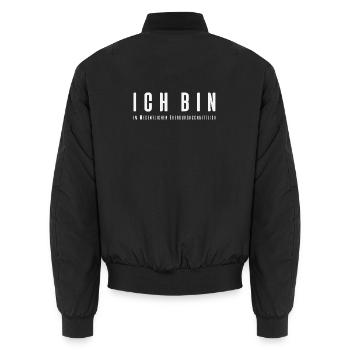 Ich bin im Wesentlichen überdurchschnittlich - Unisex Bomberjacke - Schwarz - Hinten - AI Model Male 185 light (185cm)