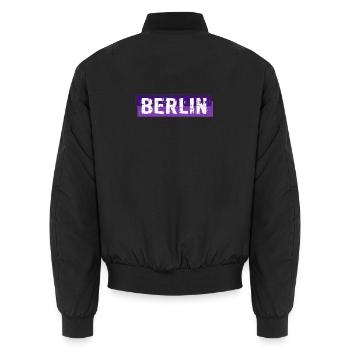 Berlin - Grunge Slogan - Deutschland - Germany - Unisex Bomberjacke - Schwarz - Hinten - AI Model Male 185 light (185cm)