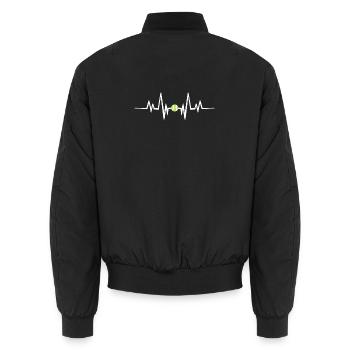 Herzschlag Tennisball  - Unisex Bomberjacke - Schwarz - Hinten - AI Model Male 185 light (185cm)