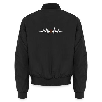 Schoko Herzfrequenz - Unisex Bomberjacke - Schwarz - Hinten - AI Model Male 185 light (185cm)