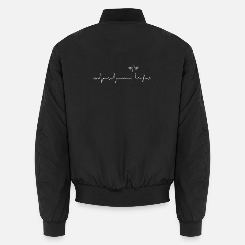 Heartbeat Lifter Silhouette Tee - Unisex Bomber Jacket - black