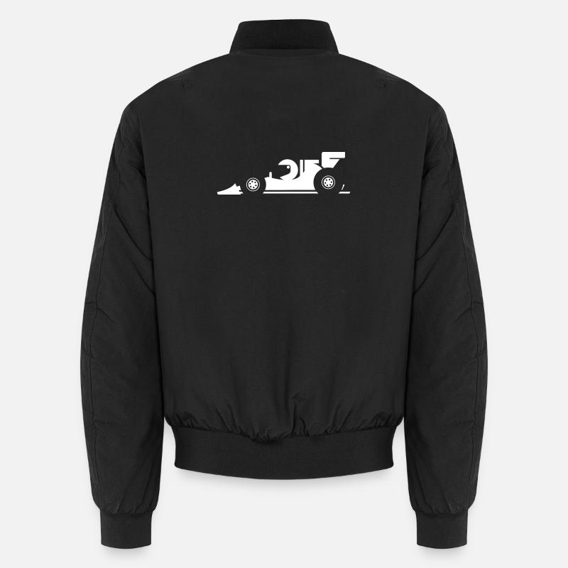 comic formula racing cartoon Rennauto Symbol Unisex Bomberjacke