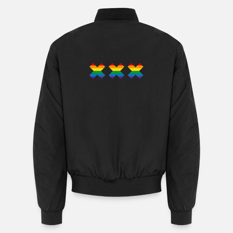 Gay Pride Amsterdam Regenbogenflagge Andreaskruis Unisex Bomberjacke