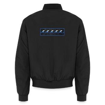 Logo Surfer Bleu - Bomber unisexe - noir - Dos - AI Model Male 185 light (185cm)