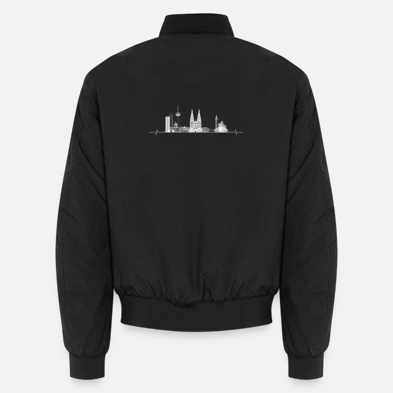 City Skyline Silhouette - Unisex Bomber Jacket - black