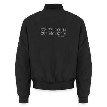 Coordonnées Hambourg Altona - Bomber unisexe - noir - Dos - AI Model Male 185 light (185cm)