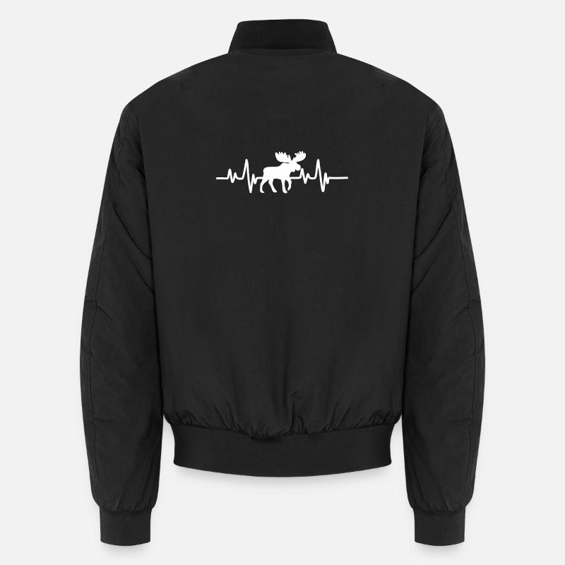 Elch Herzschlag Silhouette Unisex Bomberjacke